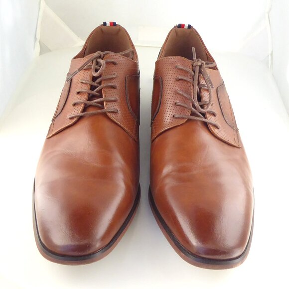 Tommy Hilfiger soli lace up medium brown men\'s faux leather oxfords size 11 main image 7